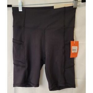 Freely Biker Shorts Womens Size Small Black Athletic Spandex Stretch